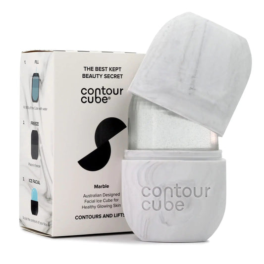 Contour Cube Original - Ice Roller for Sculpting & De - Puffing - Face Ice Roller & Massager with BPA - Free Silicone - Ice Mold for Face - Skin Care Tools for Daily Skincare (180ml) - Marble - Pure Bliss Beauty