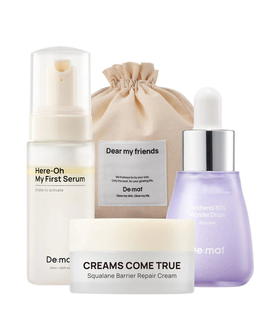 De:maf Welcome Kit Skincare Set 3 Essential Skincare Products with a Travel Pouch - Pure Bliss Beauty